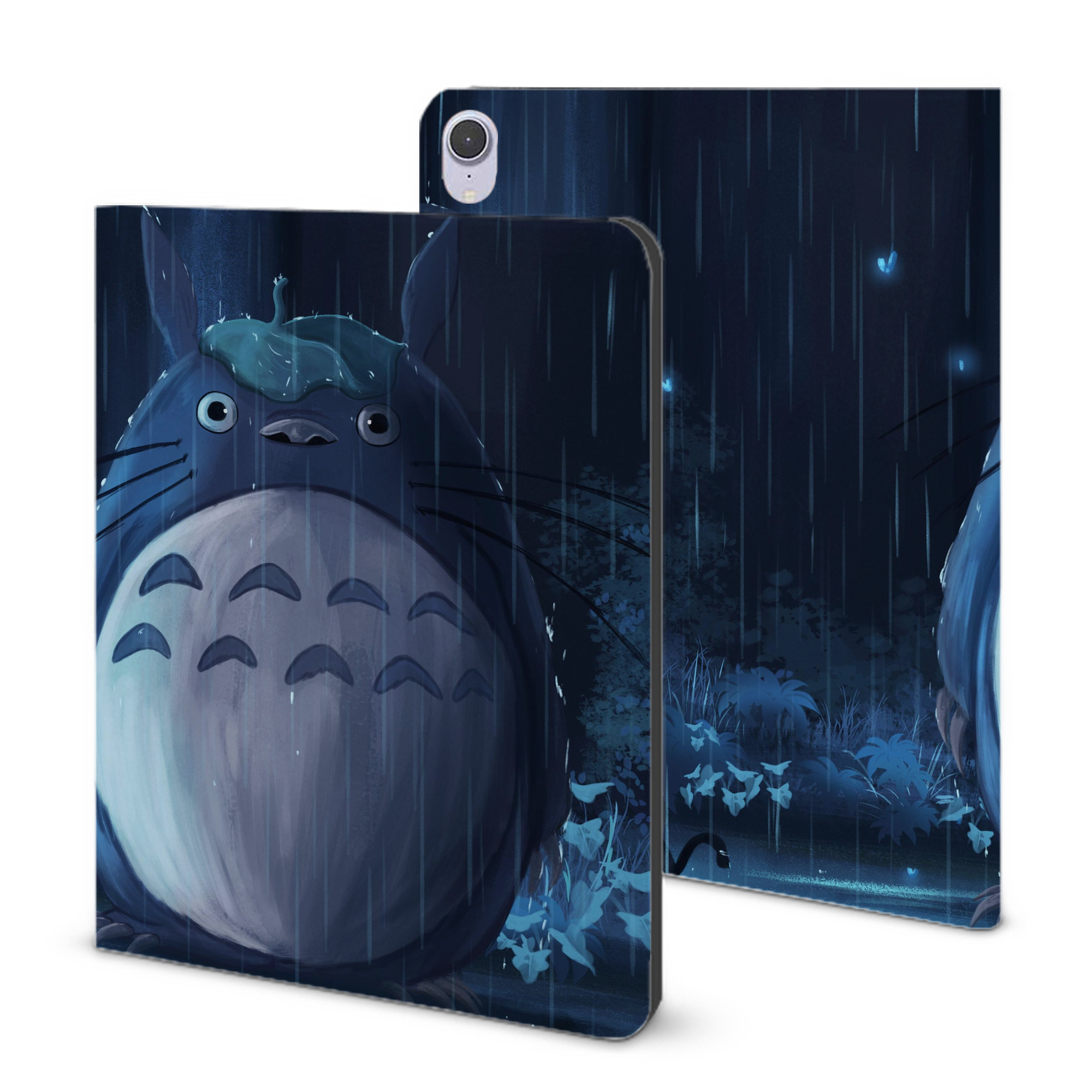 （画像用） となりのトトロ 草壁メイ 草壁サツキ My Neighbor Totoro Satsuki Kusakabe Mei Kusakabe IPad ケース ブック型 PUレザー TPU 耐衝撃 軽量 薄型 ペン収納なし 全面保護 IPad 各モデル対応